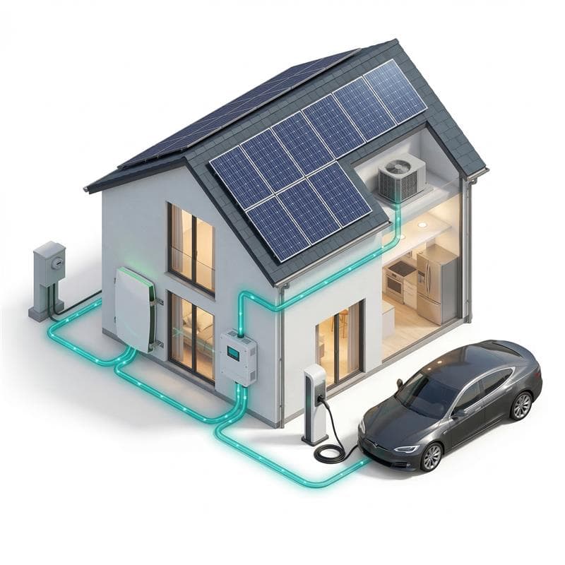 Home energy management system illustration