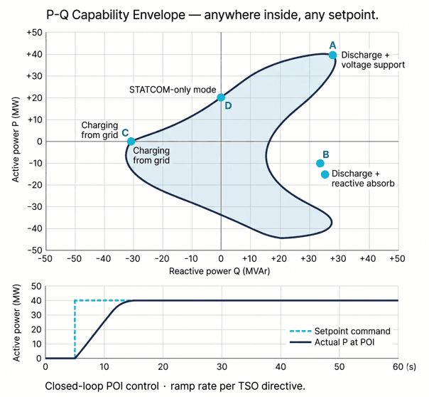 P-Q capability envelope control